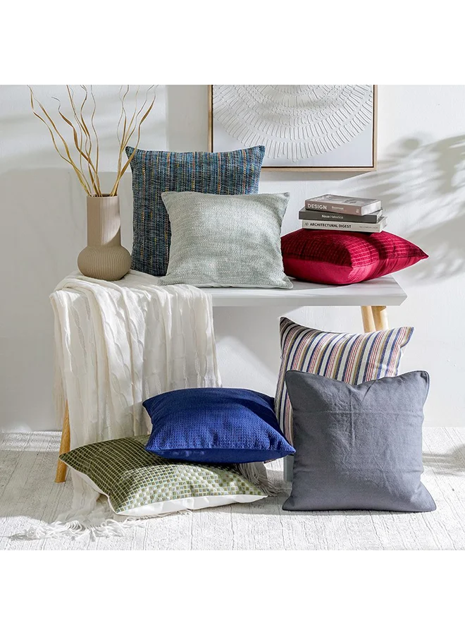 DANUBE HOME Danube Home Gleam Yarn Dyed Cushion Cover - Multi-Color - 45x45 cm | Cotton Couch Pillow Cover For Living Room, Bed Room 811500137767