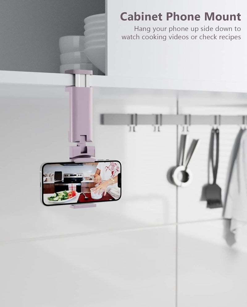MiiKARE Travel Essentials Airplane Phone Holder, Universal Handsfree Phone Mount for Flying with 360 Degree Rotation, Travel Must Haves Phone Stand for Desk, Tray Table, Purple - Image 5