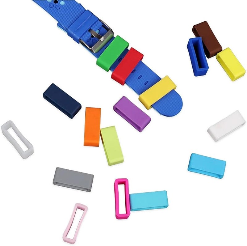 Pink 20mm Silicone Watch Band Holder Loop Ring 20PCS Buckle Lock Clasp - Image 5