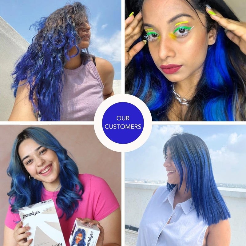 Paradyes Semipermanent Rudolphi Blue DIY Conditioner Based Hair Colour infused with Aloevera Bhringaraj Brahmi Almonds  Amla 120 gm - Image 3