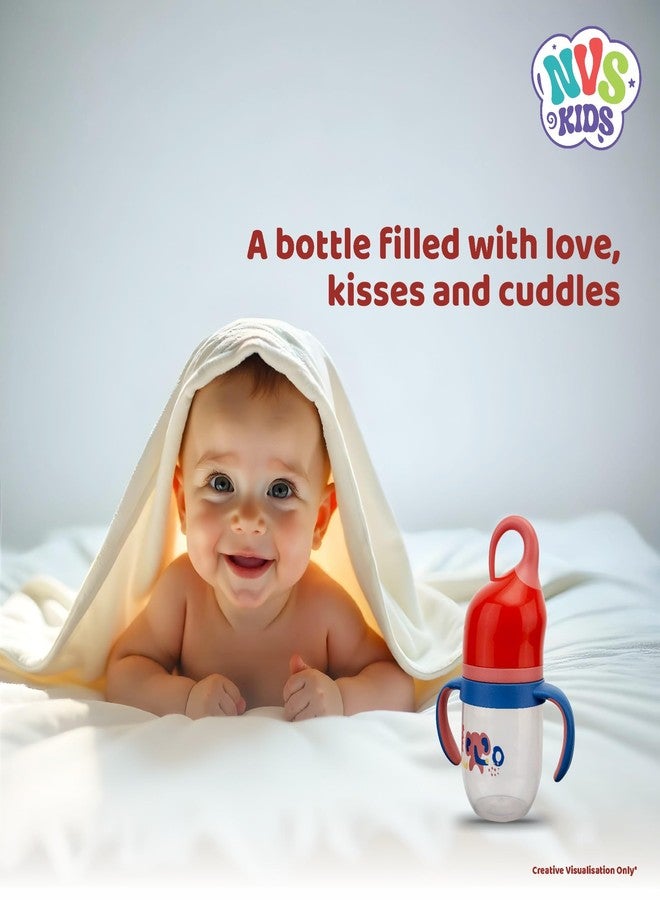 NVS KIDS Baby Feeding Bottle | 210ml Leak-Proof & Anti-Spill | BPA-Free with Soft Silicone Spout | Dust-Free Cover | for Newborns, Infants & Toddlers Up to 3 Years (Red) - Image 2
