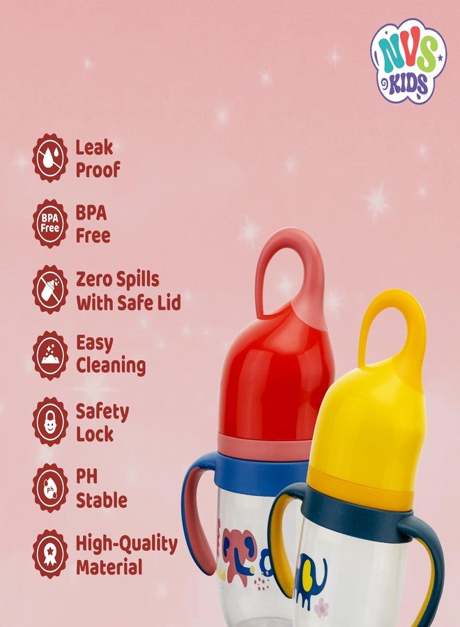 NVS KIDS Baby Feeding Bottle | 210ml Leak-Proof & Anti-Spill | BPA-Free with Soft Silicone Spout | Dust-Free Cover | for Newborns, Infants & Toddlers Up to 3 Years (Red) - Image 4