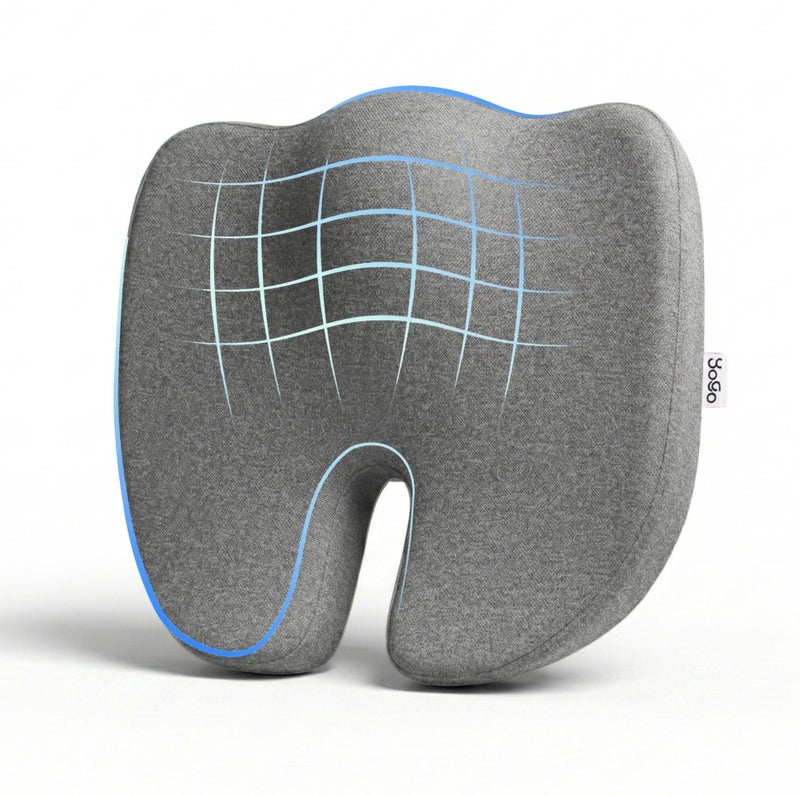 YoGo Coccyx Cushion for Tailbone Pain Relief | High Density and Contoured Seat Cushion for Chair & Car Seat Cushions | Orthopedic Memory Foam with Washable Cover – Back, Sciatica & Posture Support - Image 1