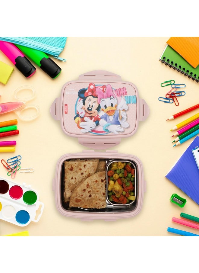 JAYPEE JAYPEE Steel Tek Jr. Insulated Lunch Box Mickey Mouse & Donald Duck, Pink, 400 ml | Airtight Tiffin Box for School Kids Inner Stainless Steel Mini Box | Bpa Free  - Image 2