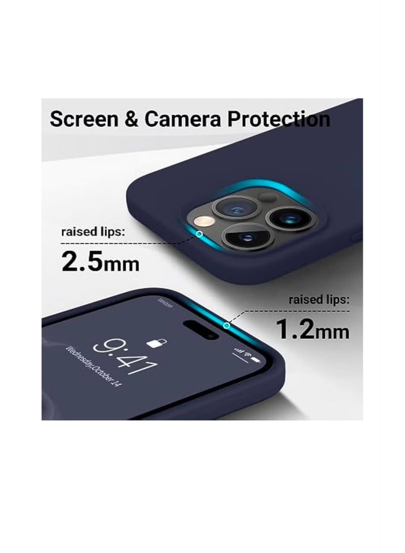 iPhone 14 Pro Max MagSafe Case, Premium PU Leather, Navy Blue - Image 2