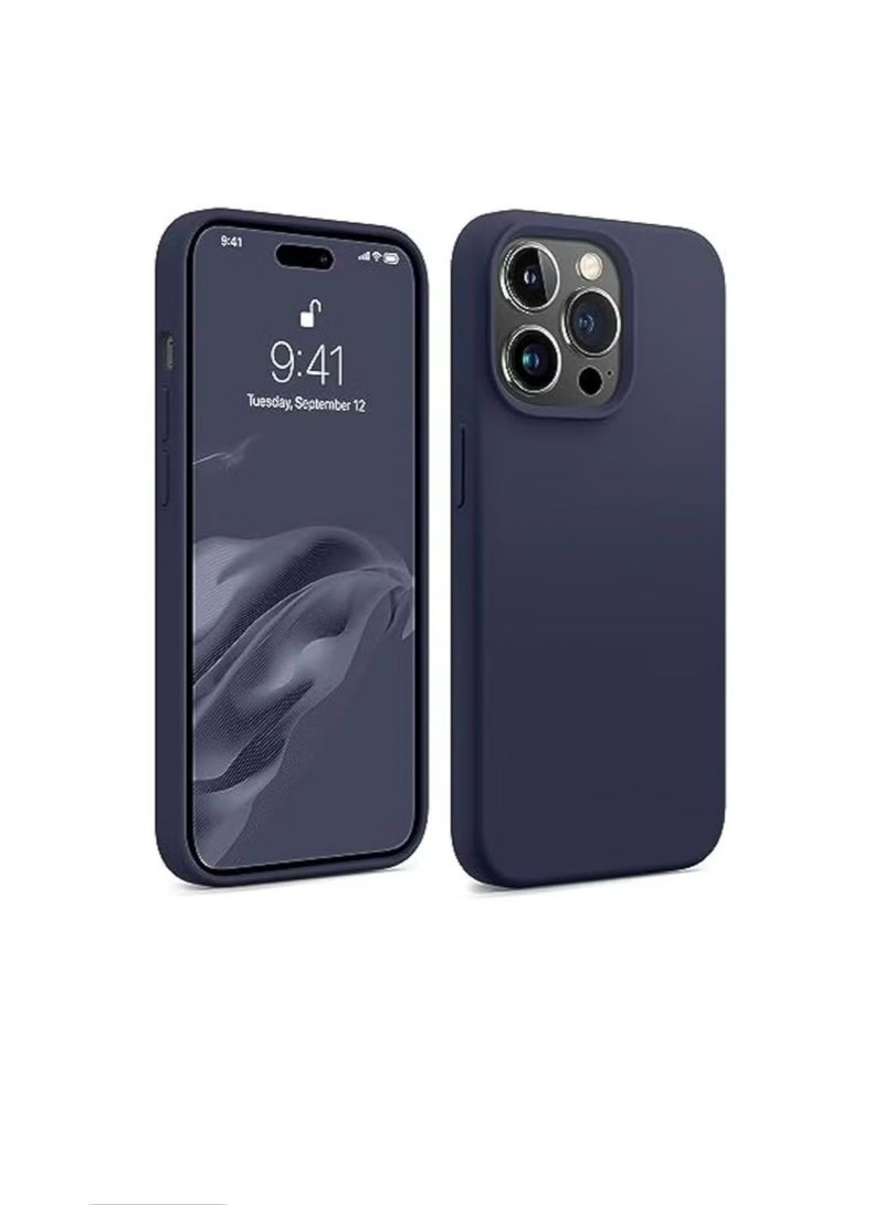 iPhone 14 Pro Max MagSafe Case, Premium PU Leather, Navy Blue - Image 1