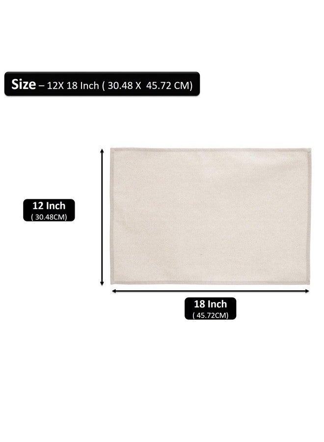 Lify مفرش طاولة قطن ليفي - مفرش طاولة DIY مقاوم للحرارة وغير قابل للانزلاق لزينة طاولة المطبخ وغرفة الطعام - مجموعة من 6 (أوف وايت) - Image 2