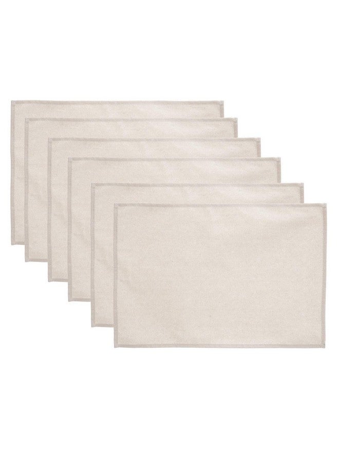 Lify مفرش طاولة قطن ليفي - مفرش طاولة DIY مقاوم للحرارة وغير قابل للانزلاق لزينة طاولة المطبخ وغرفة الطعام - مجموعة من 6 (أوف وايت) - Image 1