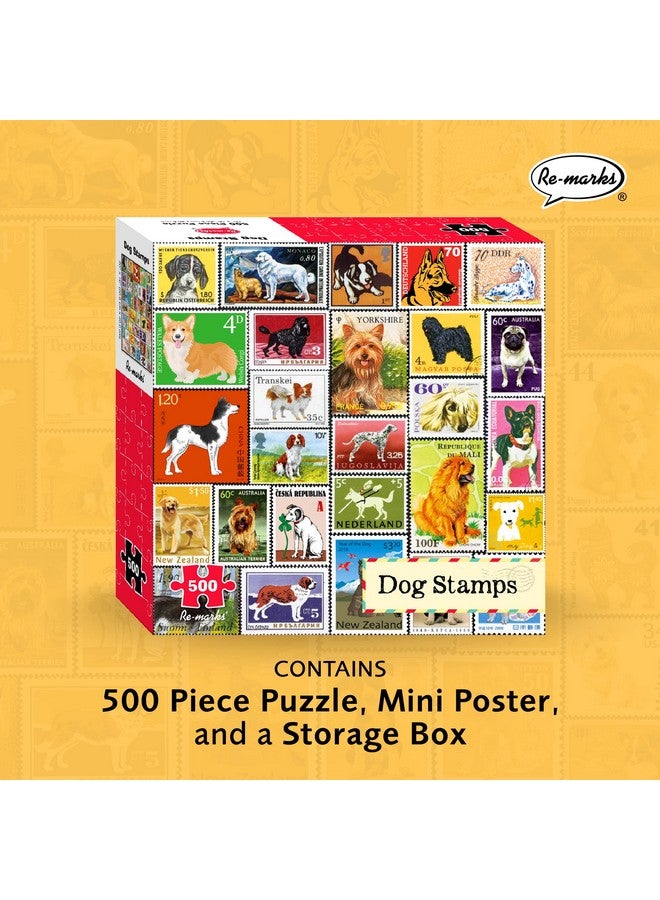 Re-Marks Dog Postage-Stamp Collage Puzzle, 500-Piece Puzzle For All Ages - Image 2