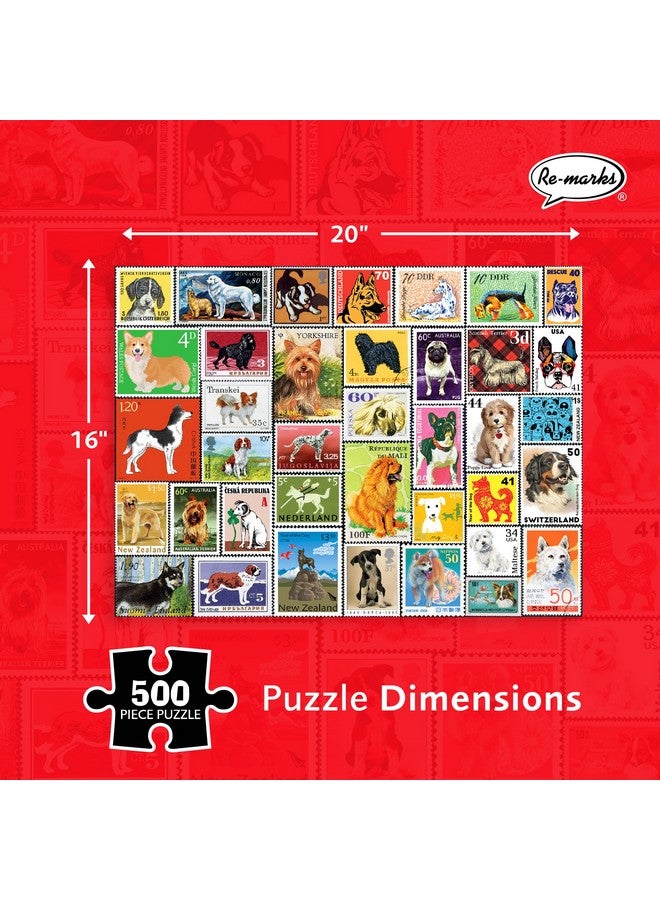 Re-Marks Dog Postage-Stamp Collage Puzzle, 500-Piece Puzzle For All Ages - Image 3