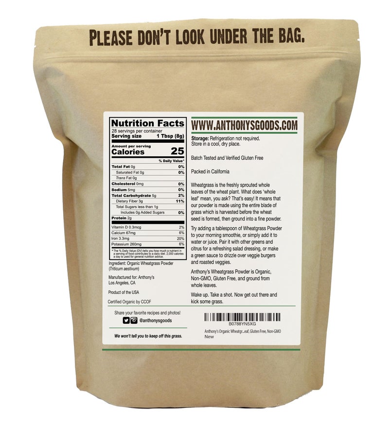 Anthony's Organic Wheatgrass Powder, 8 oz, Grown in USA, Whole Leaf, Gluten Free, Non GMO - Image 2