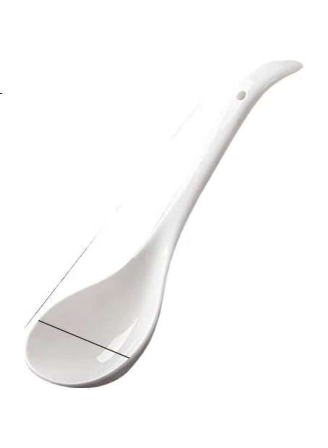 Pick up paintings Shihua Ceramic Large Soup Ladle Rice Spoon 27.8Cm, Serving Spoon For Soup, Porridge Scoop, Tablespoon, Single Piece - Image 3
