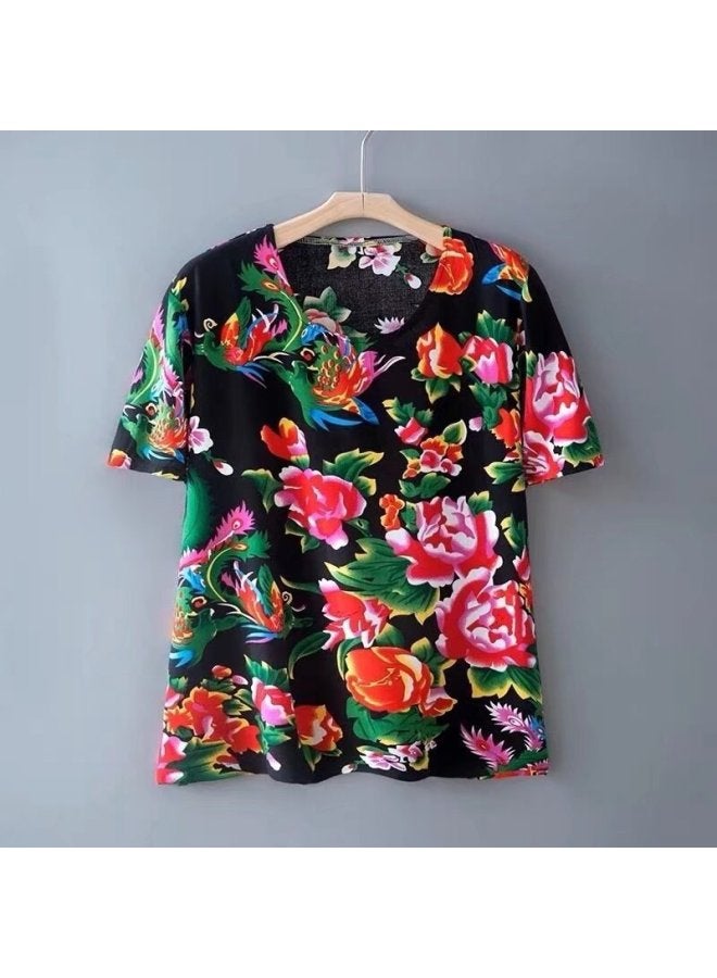 Printed Korean Style Short Sleeve T-Shirt – Simple, Loose Casual