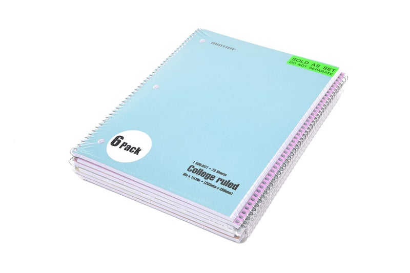 Mintra Office Spiral Notebooks Spiral Notebooks - 1 Subject, Pastel, College Ruled, 6 Pack, For School, Office, Business, Professional,70 Sheets - Image 4