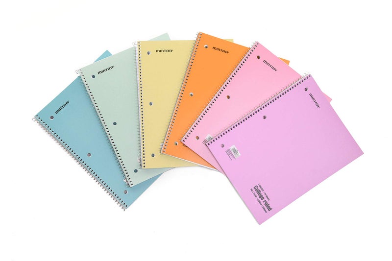 Mintra Office Spiral Notebooks Spiral Notebooks - 1 Subject, Pastel, College Ruled, 6 Pack, For School, Office, Business, Professional,70 Sheets - Image 2