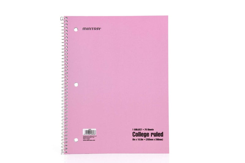Mintra Office Spiral Notebooks Spiral Notebooks - 1 Subject, Pastel, College Ruled, 6 Pack, For School, Office, Business, Professional,70 Sheets - Image 5
