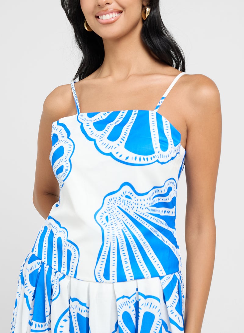 جينجر فستان ميدي بطبعة صدف البحر - Image 3