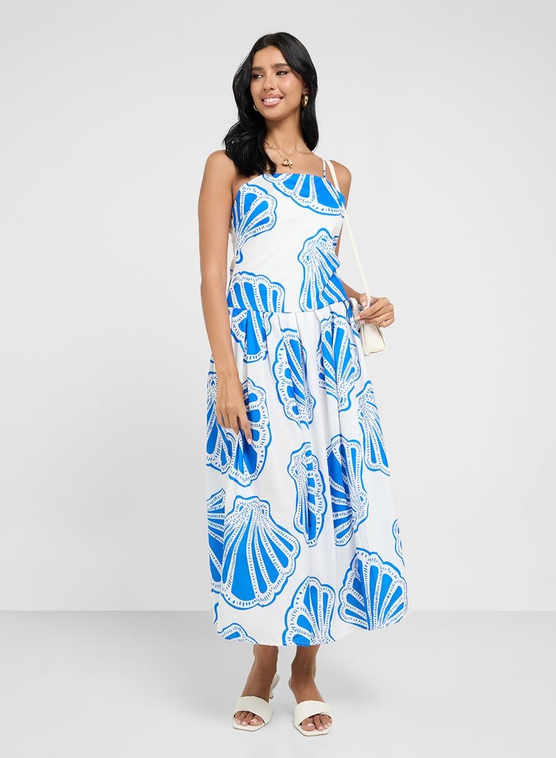 جينجر فستان ميدي بطبعة صدف البحر - Image 4