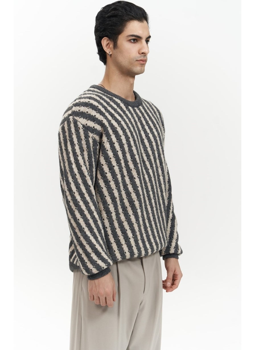 Elijah Striped Anthracite Men's Knitwear Sweater - pzsku/Z689D79BF141BA1B81162Z/45/_/1741093607/7400aca9-b2b6-4744-b2ef-0182a0845e6c