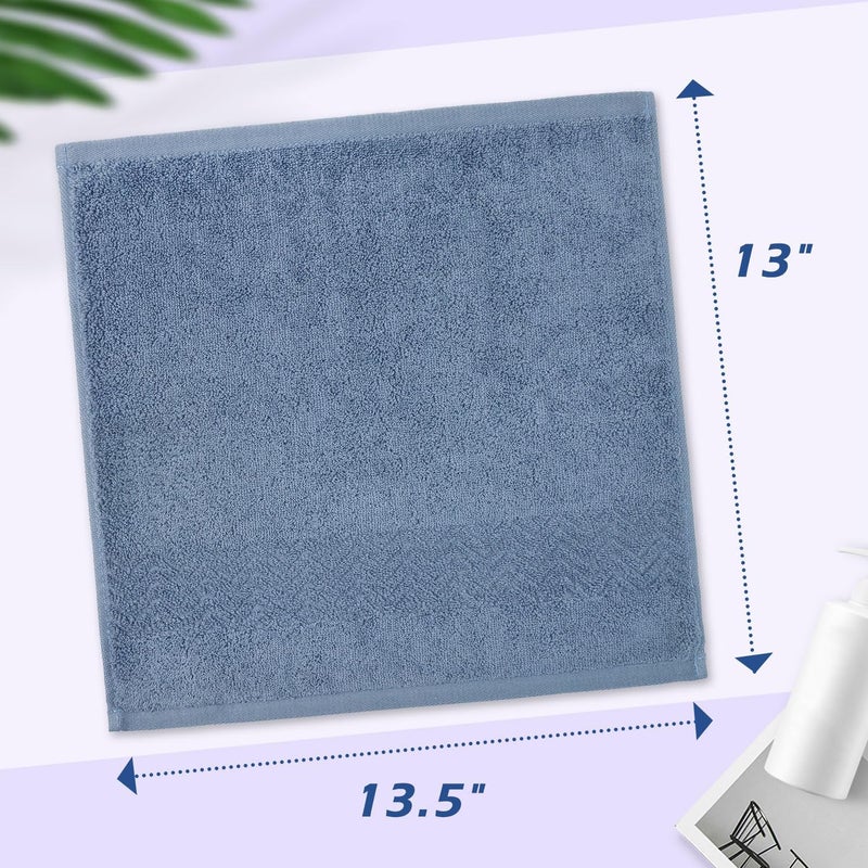 Cleanbear Cotton Washcloths Bath Wash Cloth Set 13 x 13 Inches, 6-Pack Face Cloths with 3 Colors - Image 3