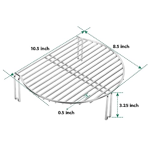 Vankey Grill Expander for Kamado Joe JR, All-in-one Stainless Cooking Grate Stack Rack fit Small Minimax Green Egg and Other Smoker Grill，Adds 60% More Extra Grilling Space - Image 2