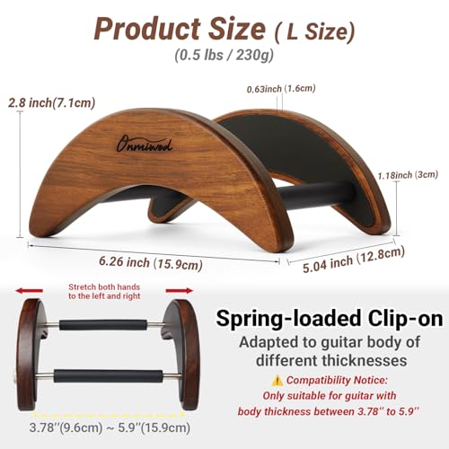 Onmiwod Acoustic Guitar Stand, Clip-On Self-Standing Solid Wood Guitar Stand, Portable Lightweight Guitar Stand Floor, Guitar Holder for Travel and Stage, Gift for Acoustic, Classic and Folk Guitar L-Size - Image 2