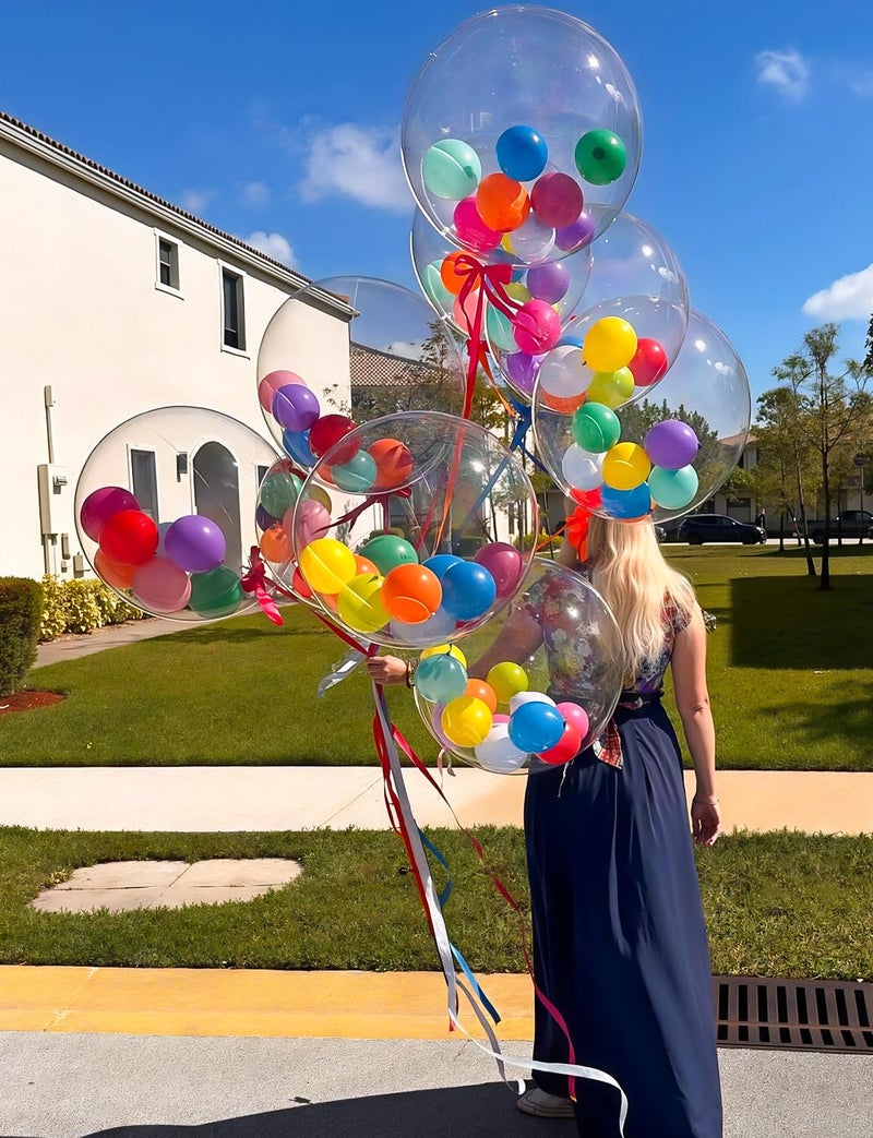 Haolongfa 36 Inch Bobo Balloons â€“ Transparent Clear Bubble Balloons for Stuffing with Helium, 12 Pcs Large Balloon for DIY Party Decor, Birthday, Wedding, Baby Shower, Anniversary, Indoor Outdoor Celebration - Image 3