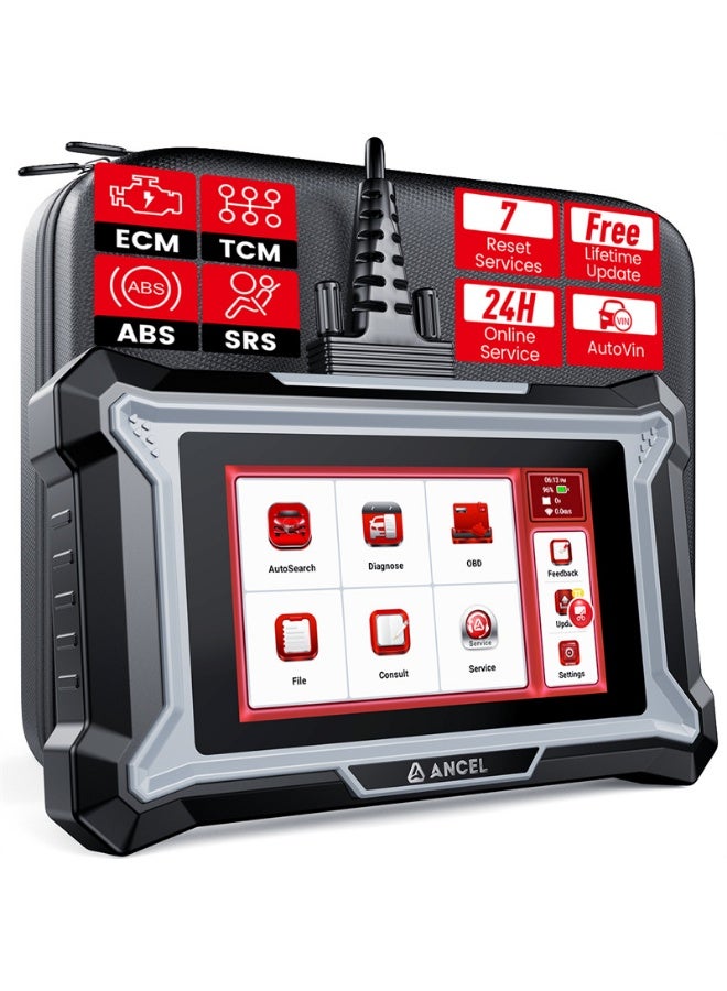 أنسيل انسيل ماسح ضوئي DS100 OBD2، اداة تشخيص السيارة لفحص المحرك ونقل الوسادة الهوائية ABS، شاشة لمس 5 انش، 7 اعادة ضبط زيت الفرامل BMS SAS ABS خانق النزيف، اوتو فين، تحديثات مدى الحياة - Image 3