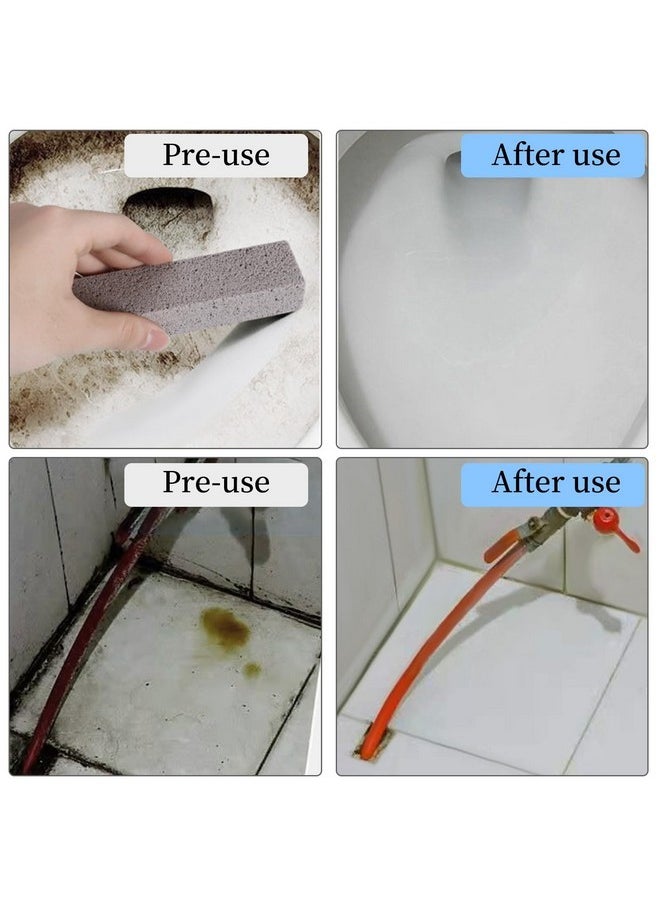 Feelorna - 2 Pack Pumice Stone For Toilet Cleaning With Extra Long Handle, Hard Water Stain Brush With 2Pcs Hooks, Stain Remover Cleaning Brush For Toilet, Kitchen Sink, Household Cleaning (Long Handle) - Image 1