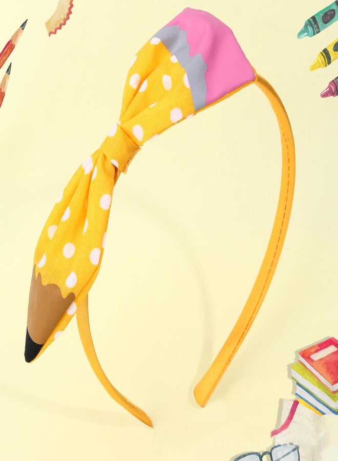 ZEYER Back to School Headbands Yellow Pencil Headbands Cute Hair Band School Hair Accessories for Girls Women Non Slip Headbands First Day of School Decor 1 PCS - Image 2