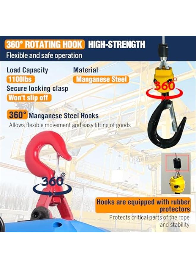 Arabest 3-in-1 Electric Hoist Winch,1100lb Capacity, Portable Electric Power Winch with Wire Wireless Remote Control,110V Electric Hoist Crane,26FT Lifting Height,for Warehouse,Garage,Lifting Towing - Image 5