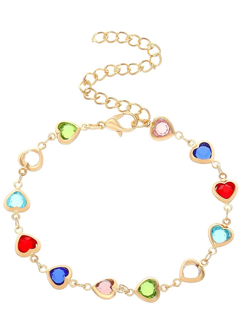 Jourvent Love-shape Zircon Bracelet, Alloy Bracelet - Image 1