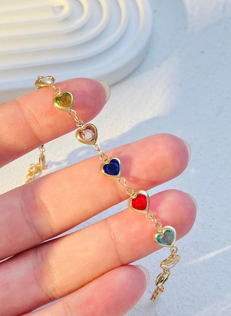 Jourvent Love-shape Zircon Bracelet, Alloy Bracelet - Image 2