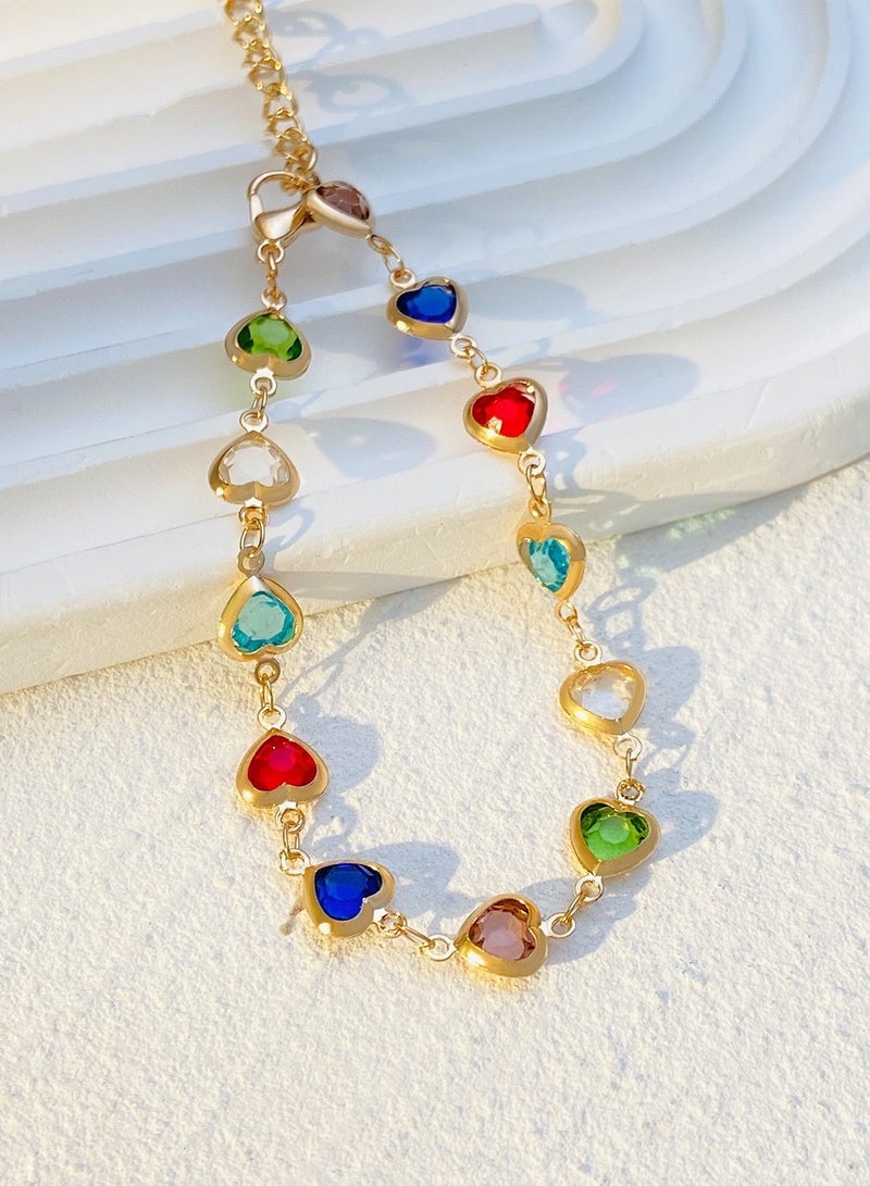 Jourvent Love-shape Zircon Bracelet, Alloy Bracelet - Image 4