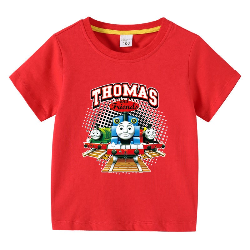 New Children'S Wear Thomas Train Children'S Summer Short-Sleeved T-Shirt Boys Base Shirt Baby Half-Sleeved T-Shirt Children'S Top - Image 3