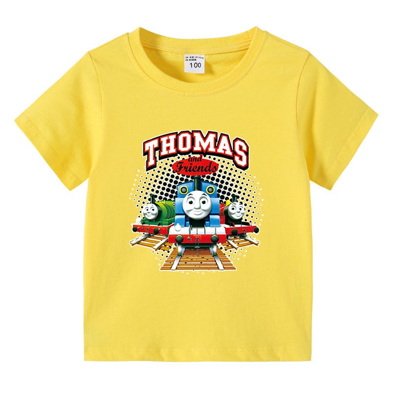 New Children'S Wear Thomas Train Children'S Summer Short-Sleeved T-Shirt Boys Base Shirt Baby Half-Sleeved T-Shirt Children'S Top - Image 4
