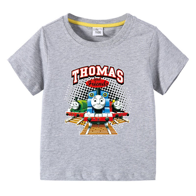 New Children'S Wear Thomas Train Children'S Summer Short-Sleeved T-Shirt Boys Base Shirt Baby Half-Sleeved T-Shirt Children'S Top - Image 5
