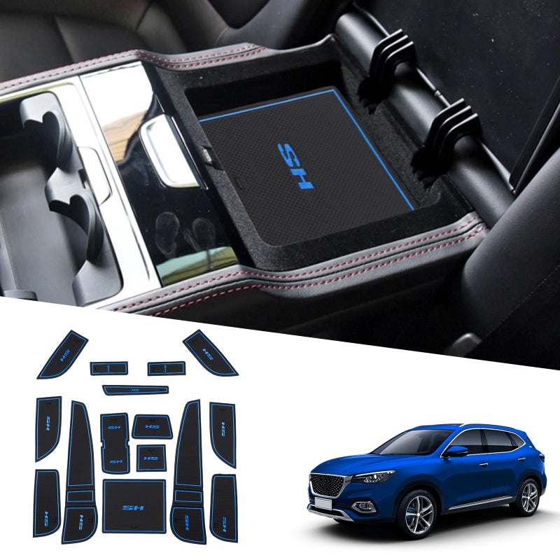 RUIYA Ruiya Compatible with MG HS/EHS EV/HS Plug-in Hybrid 2018-2024 Car Rubber Mats, Car Mats Door Slot Mat Car Armrest Drink Holder Mat Centre Console Non-Slip Mats Rubber Mats MG HS Accessories - Image 1