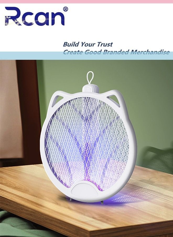 Rcan 4 In 1 Plug In LED UV Mosquito Killer Lamp Indoor and Outdoor Foldable Fly Swatter USB Rechargeable Ultra Quiet Handheld Floor Mounted Wall Mounted Insect Trap Suitable for Family Garden Camping  - Image 2