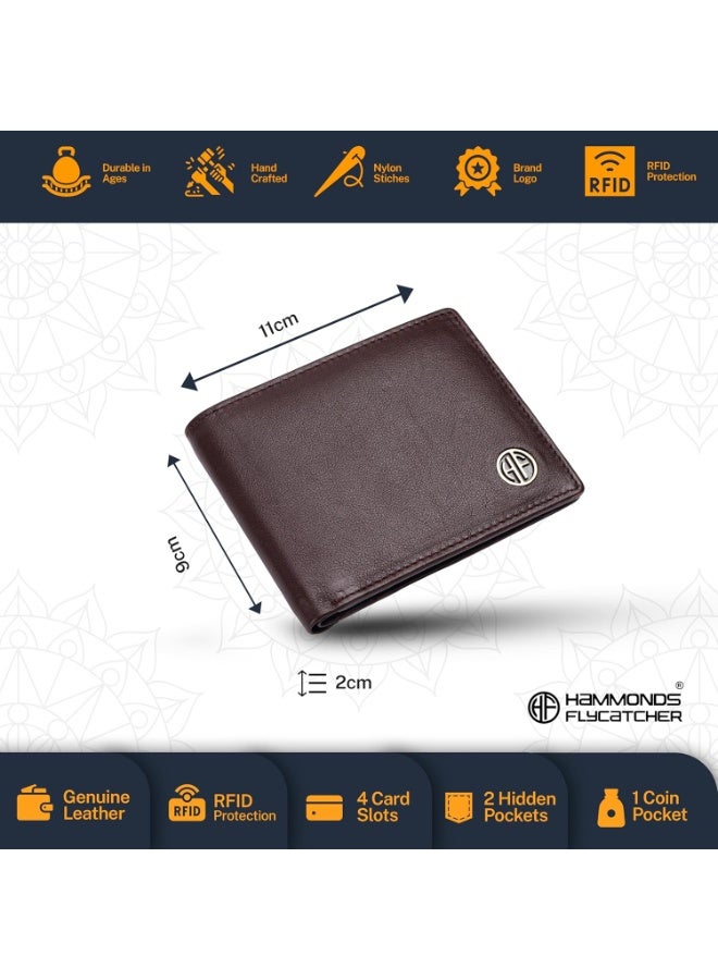 HAMMONDS FLYCATCHER Gift for Men Combo - Genuine Leather Wallet and Belt Combo Box - Leather Belt- Birthday Special & Unique Gift Ideas for Husband, Boyfriend, Teachers, Father - Breen Brown - Image 4