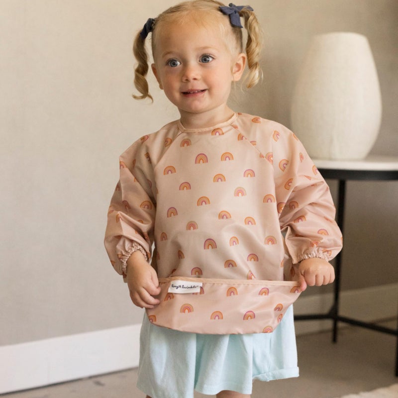 Tiny Twinkle Long Sleeve Bib for Babies & Toddlers | Waterproof Smock Bib for Eating | Machine Washable & Mess-Proof Feeding Essentials | Newborn Shower Gift (Boho Rainbow, 2-4Y) - Image 4