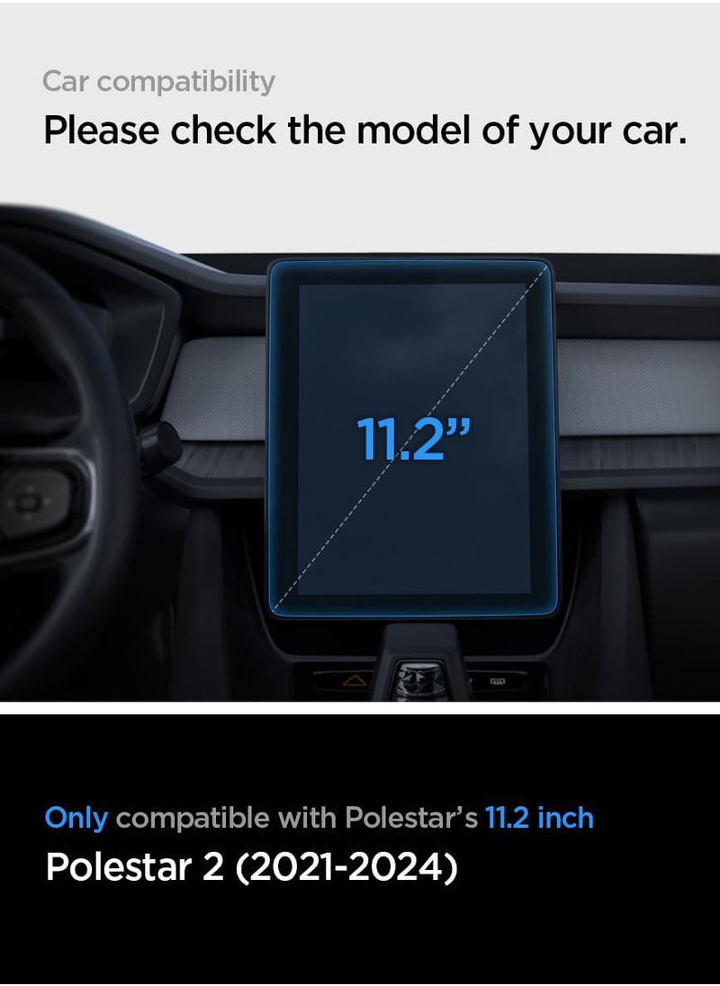 Spigen - GLAStR EZ Fit for Polestar 2 (2024 / 2023 / 2022 / 2021) 11.2 inch Dashboard Touchscreen Screen Protector - Matte / Anti Glare / Anti Fingerprint - Image 1