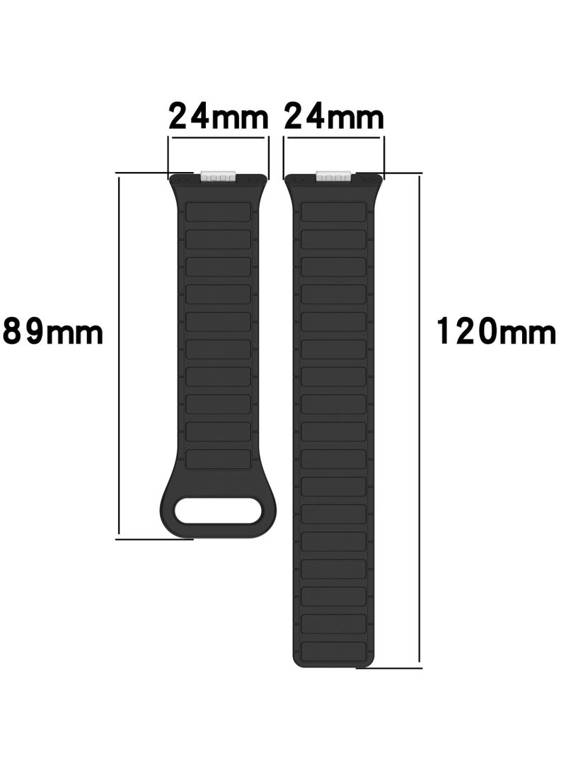 Silicone Sport Watch Strap/Magnetic Suction Watchband for HUAWEI Watch Fit 3/Fit 4/Fit 4 Pro Smartwatch Black - view 5