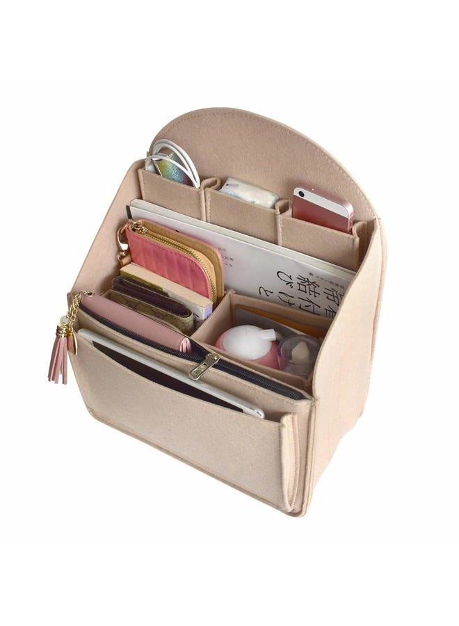 VANCORE Felt Backpack Organizer Insert for Rucksack Handbag Shoulder Bag (Beige,Large) - Image 2