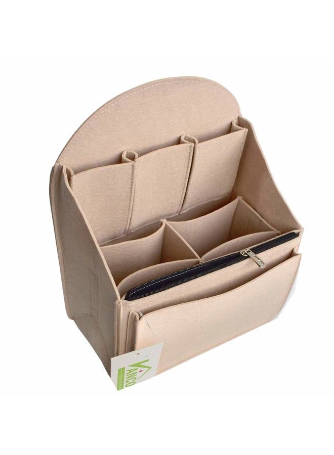 VANCORE Felt Backpack Organizer Insert for Rucksack Handbag Shoulder Bag (Beige,Large) - Image 1