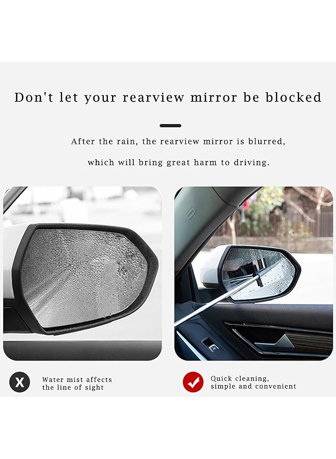 KASTWAVE 3 Pcs Side Mirror Squeegee,Car Mirror Squeegee,Retractable Car Rearview Mirror Wiper,Portable Car Cleaning Tool For Rainy Foggy Weather,Universal Car Accessories(Blank/Pink/Green) - Image 5