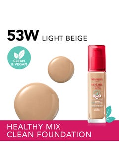 BOURJOIS PARIS Healthy Mix Clean Foundation - 53W - Light Beige, 30ml  - Image 2