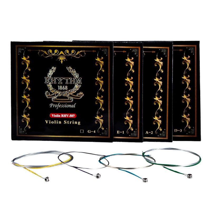 Rhythm Rhythm Violin Strings Handmade Replacement-Set – 1 Pack,Ideal for Intermediate Students and Beginners – Easy to Play, Synthetic Core, Violin Strings Set 3/4,4/4 Size Scale  - Image 1