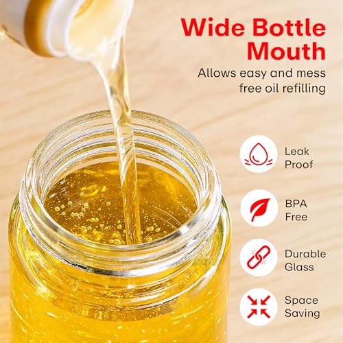 PRIME PICK 2-in-1 Oil Dispenser Bottle With Silicone Brush Dual-Use Design For Pouring & Basting,180Ml Leak-Proof Glass Bottle,Measuring Scale For Cooking,Grilling,Baking,Green - Image 4
