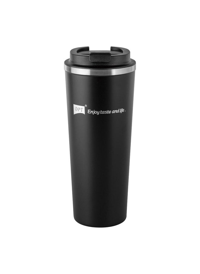 AL SANIDI Stainless steel tea and coffee mug Coffee cup for trips and travel Black capacity 750 ml  - Image 1